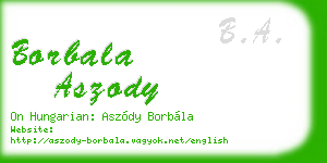 borbala aszody business card